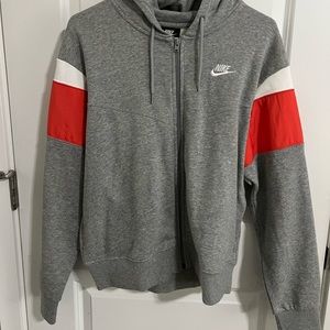 Medium grey Nike zip hoodie.